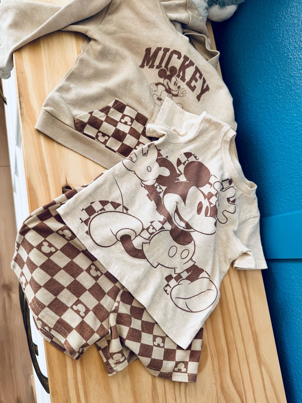 3 Piece Mickey Hoodie with Tee & shorts Set 24M